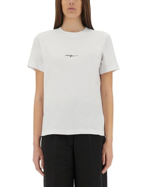 MSGM White Tshirt With Logo