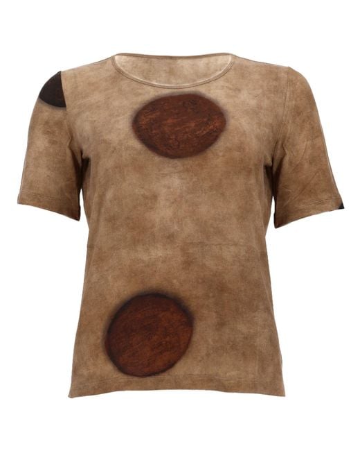 Uma Wang Brown Top Con Macro Pois