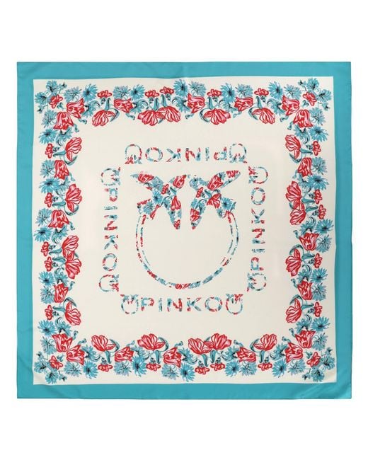 Pinko Blue Scarf Silk-Blend