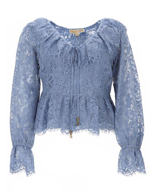 MICHAEL Michael Kors Blue Lace Top