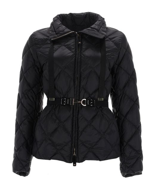 Max Mara Black Quilted Jacket With Belt