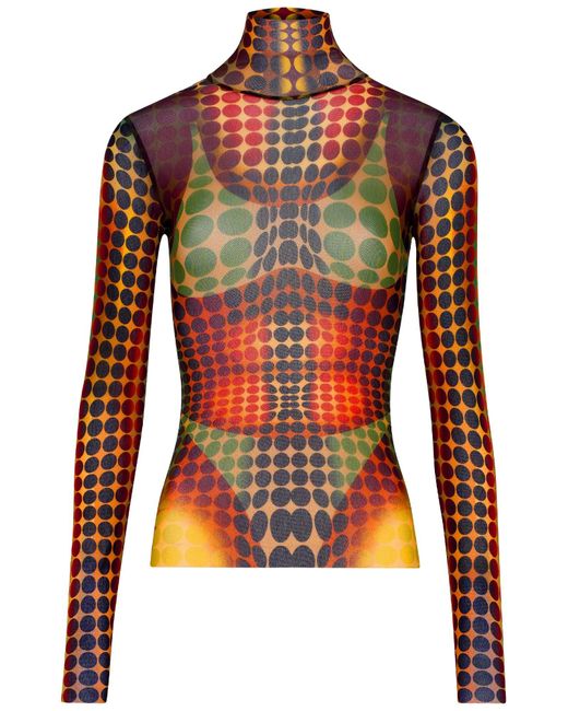 Jean Paul Gaultier Red Multicolour Polyamide Top