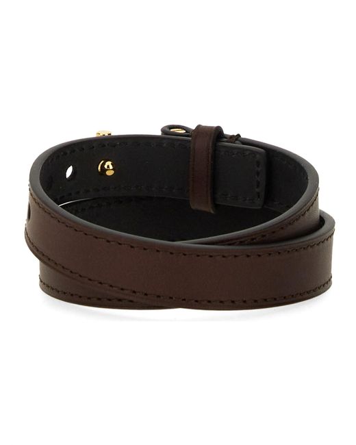 Bracciale Con Logo di Tom Ford in Brown da Uomo