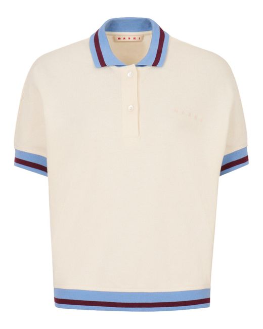 Marni White Polo With Logo
