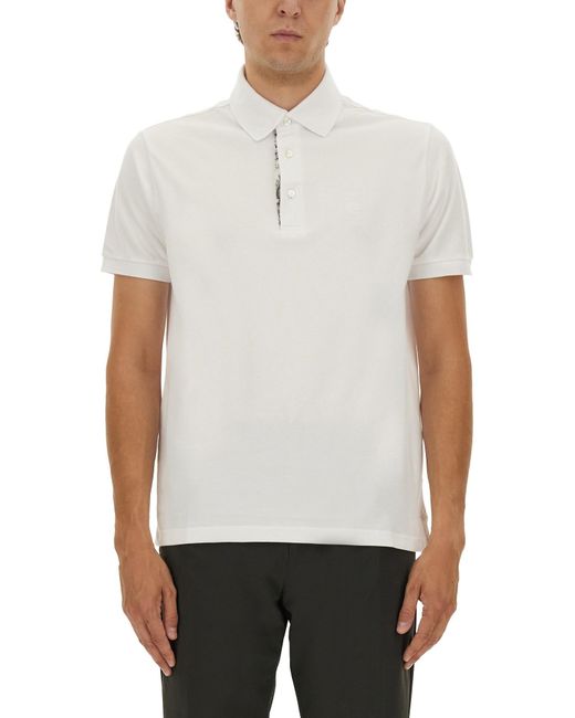 Etro White Shirt Collar Polo for men