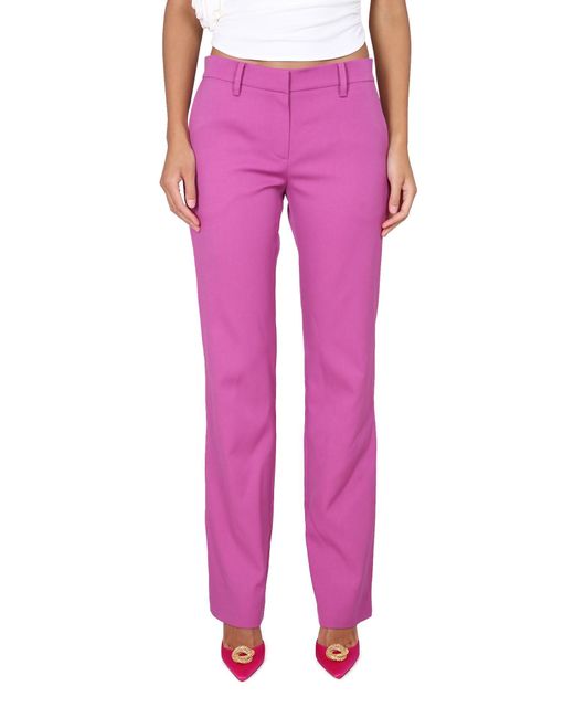Magda Butrym Pink Straight-Leg Pants With Belt Loops