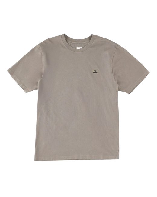 C P Company Gray T-Shirt With Logo for men