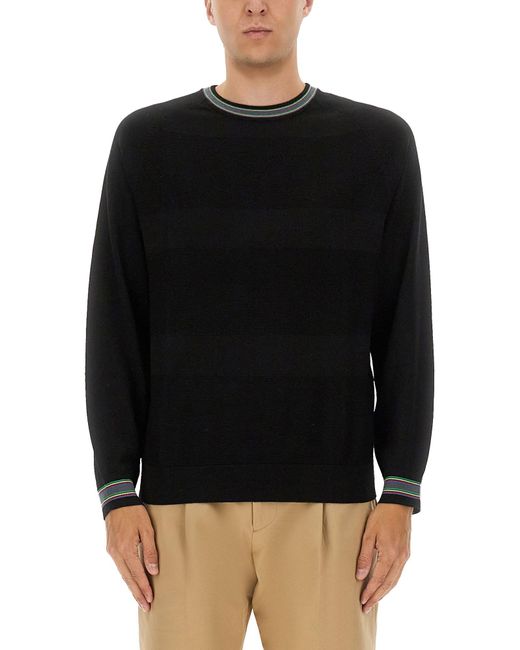 Paul Smith Black Wool And Cotton Sweater for men