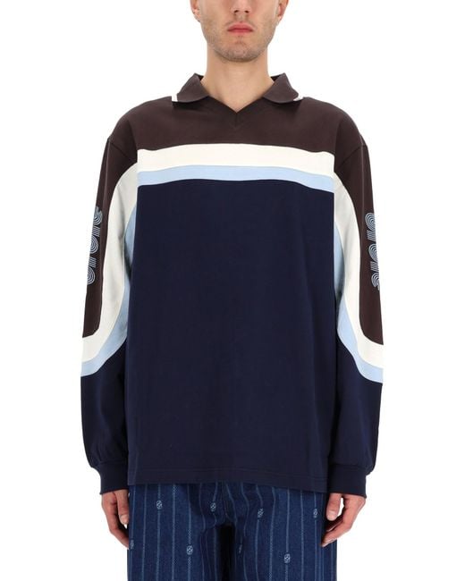 Drole de Monsieur Blue Polo Shirt "Racing" for men