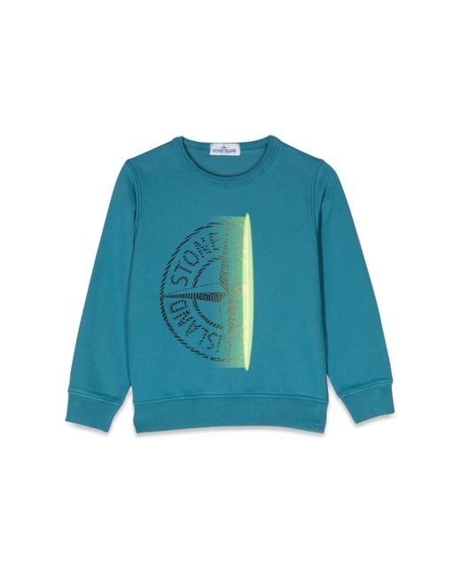 Stone Island Blue Sweatshirt Crewneck Logo Graphic