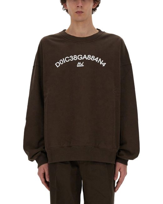 Dolce & Gabbana Brown Logo Sweatshirt for men