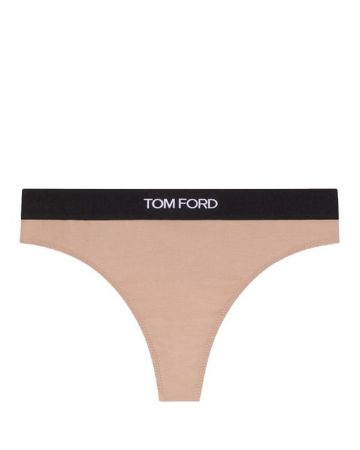 Tom Ford Natural Thong With Logo