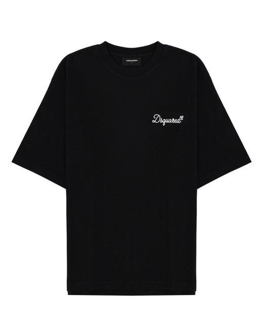 DSquared² Black Signature Loose Fit T-Shirt for men
