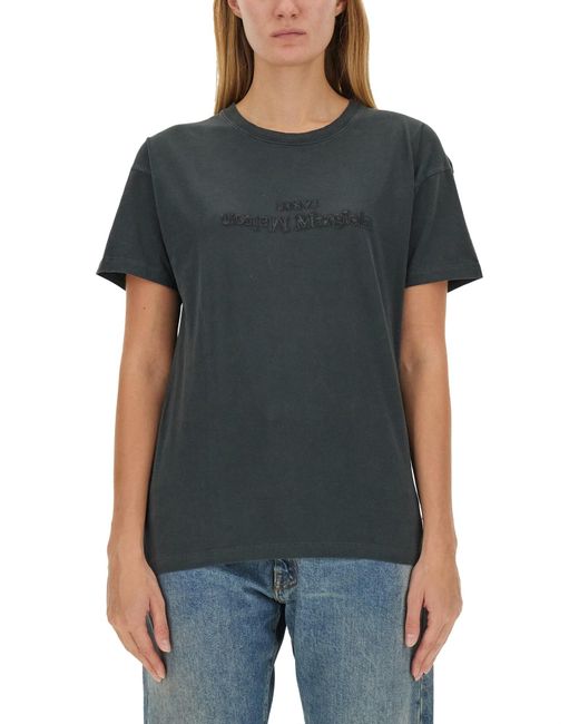 Maison Margiela Black T-Shirt With Logo