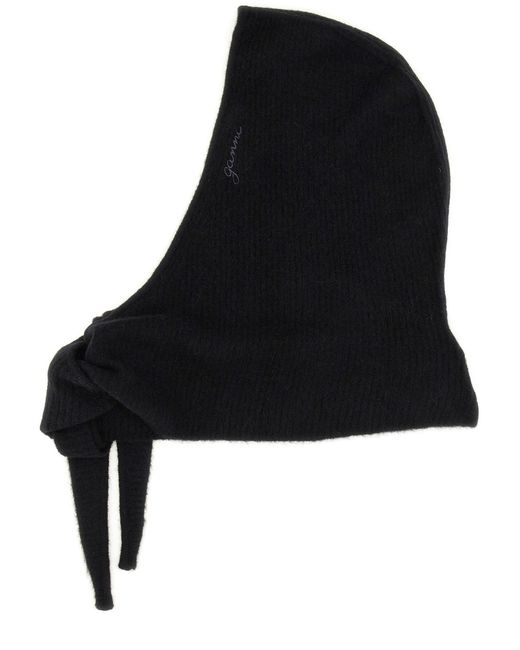 Ganni Black Wool Balaclava