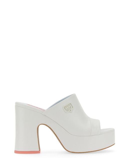 Chiara Ferragni White Slip On Heels