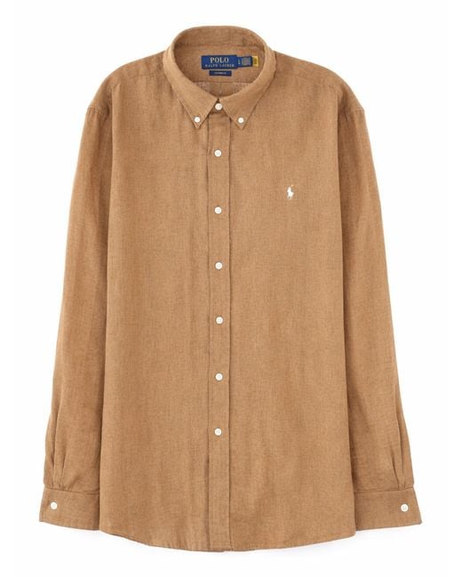 Polo Ralph Lauren Brown Shirt With Logo for men