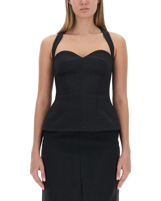 Philosophy Di Lorenzo Serafini Black Bustier Top With Sweetheart Neckline