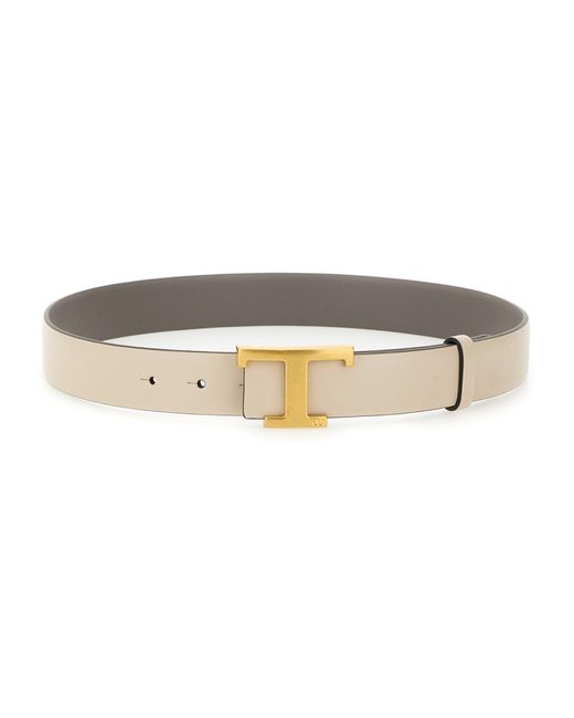 Tod's White "T Timeless" Reversible Belt