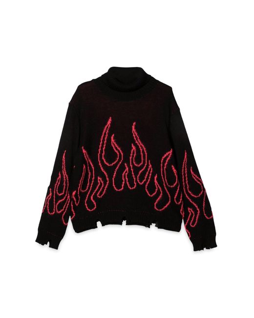 Vision Of Super Red Jumper High Neck With Flames