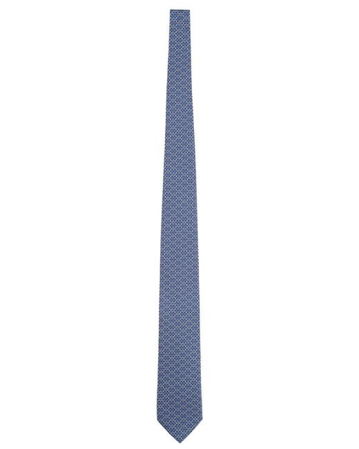 Ferragamo Blue Silk Tie for men