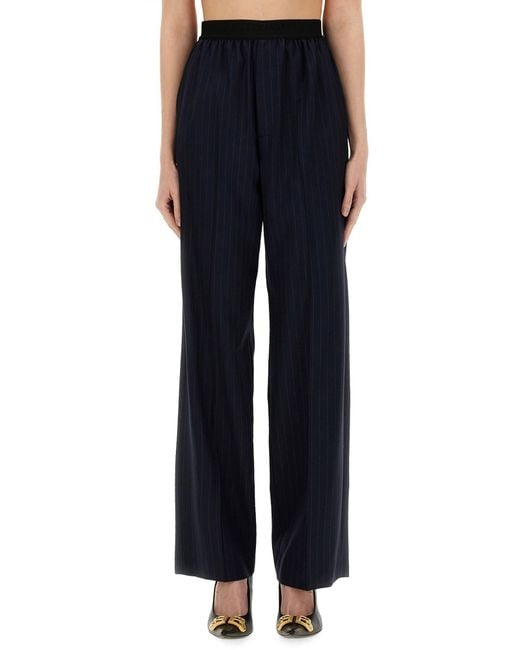 パンツ BALENCIAGA STRIPED PANTS WITH ELASTIC Balenciaga Striped Pants With Elastic in Blue | Lyst