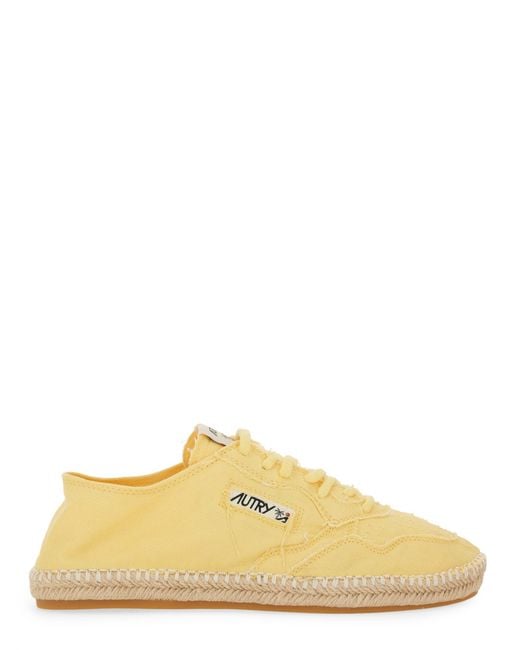 Autry Yellow Espadrillas Low Canvas Sneakers