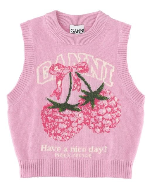 Ganni Pink Gilet "Raspberry"