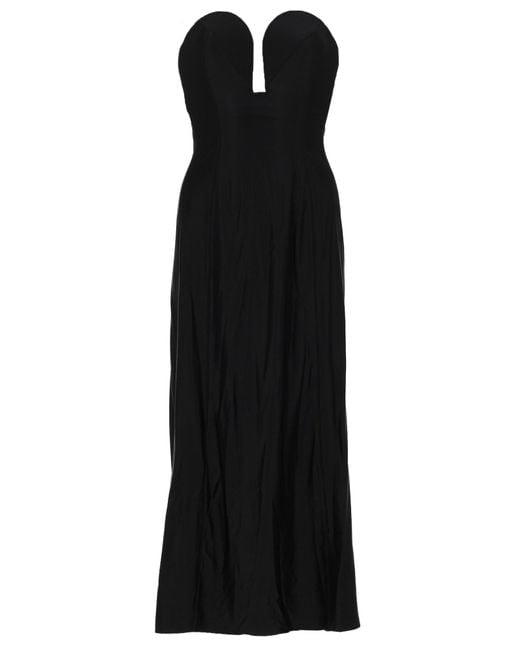 Rabanne Black Abito Midi Con Bustier Strutturato A Forma Di Cuore
