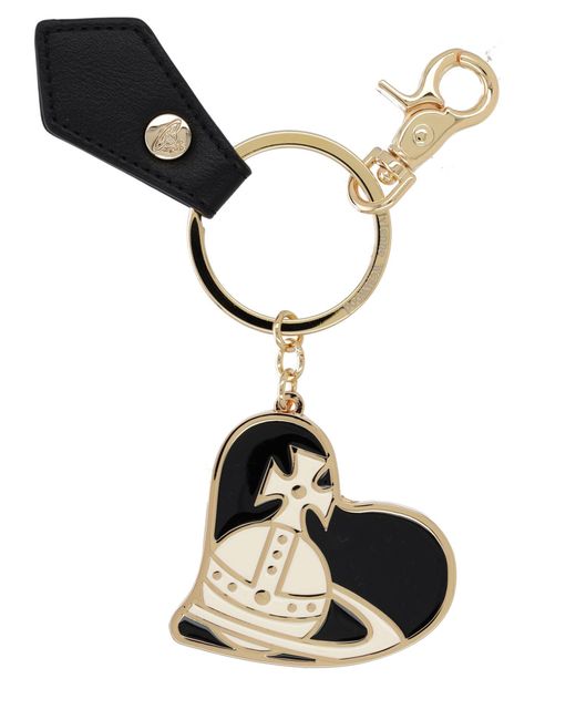 Vivienne Westwood Black Keychain "Orb Heart"