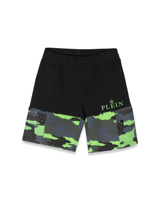Philipp Plein Green Camou Bermuda Shorts
