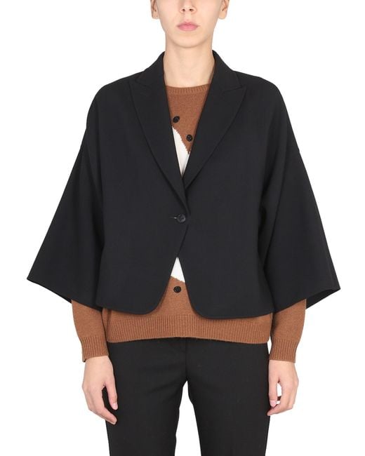 Max Mara Black Chic Peaked Lapel Jacket