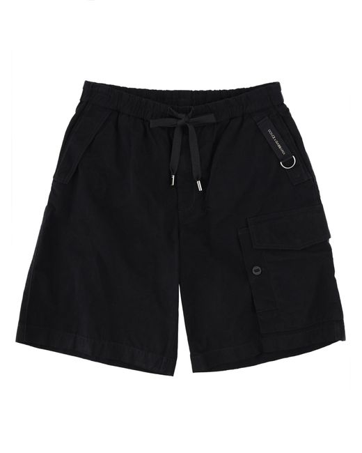 Dolce & Gabbana Black Solid Shorts for men