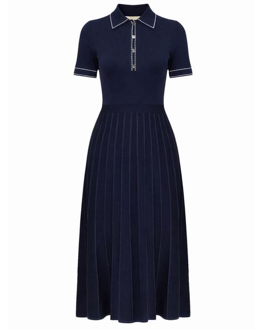 MICHAEL Michael Kors Blue Knitted Polo Shirt Dress