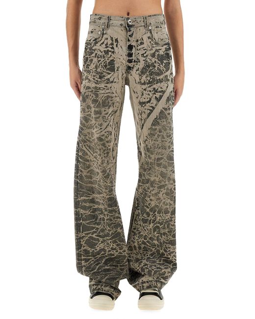 Rick Owens Green Drkshdw Concordians Denim Pants