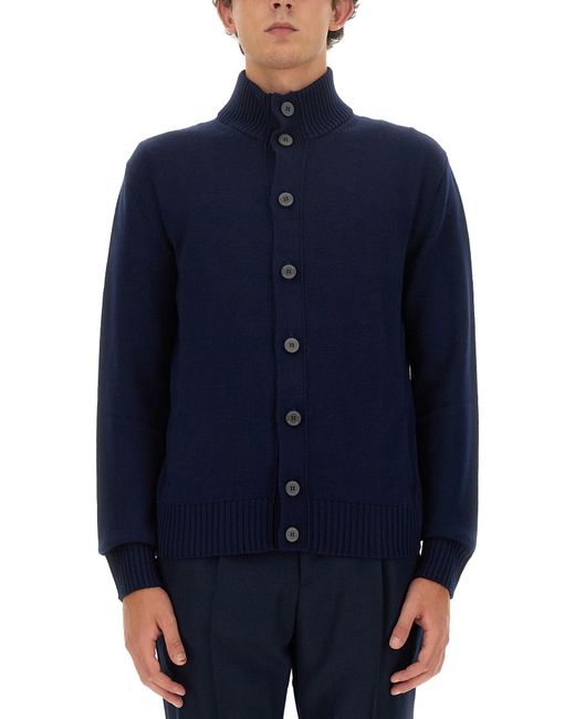 Ballantyne Blue Turtleneck Cardigan for men