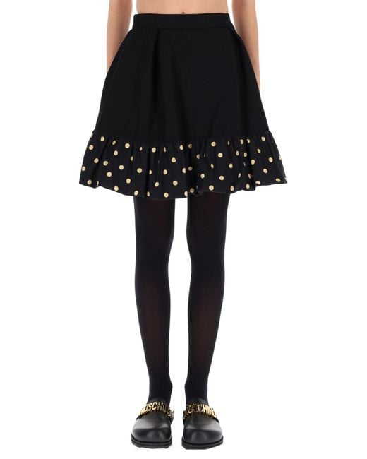 Moschino Black Flared Mini Skirt