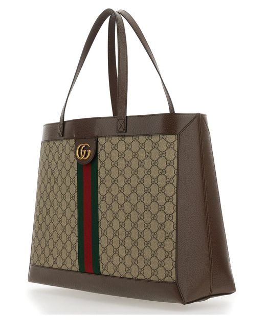 Gucci Ophidia Shopping Bag In GG Supreme in Brown | Lyst Canada