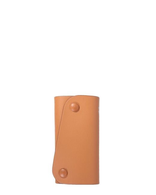 Il Bisonte White "io" Leather Key Ring With Key Ring