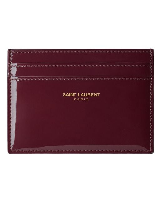 Saint Laurent Red Portacarte Con Logo