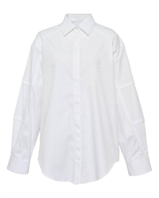 MSGM White Oversized Logo Shirt
