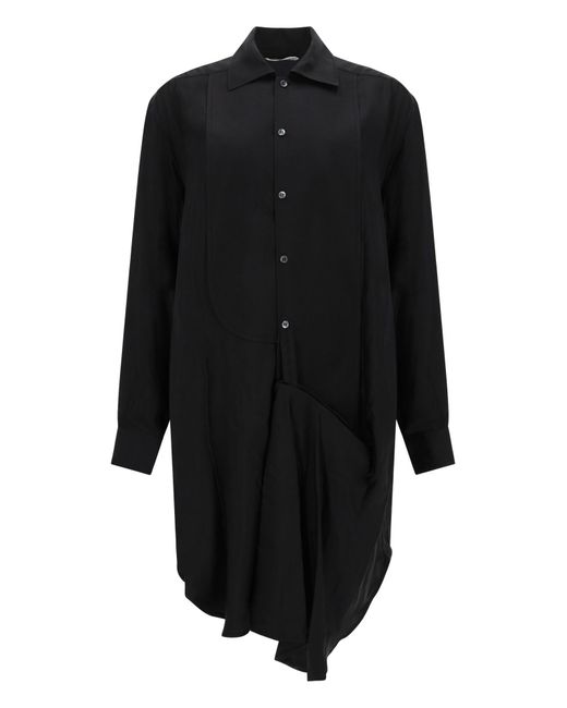 J.W. Anderson Black Shirt Collar Midi Dress