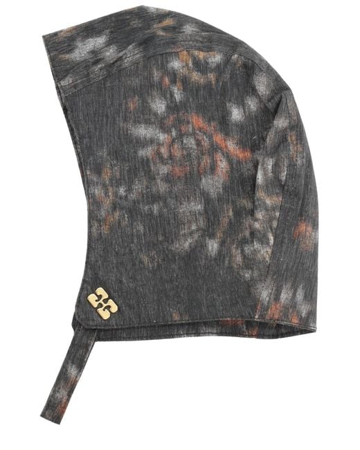 Ganni Gray Cap With Print
