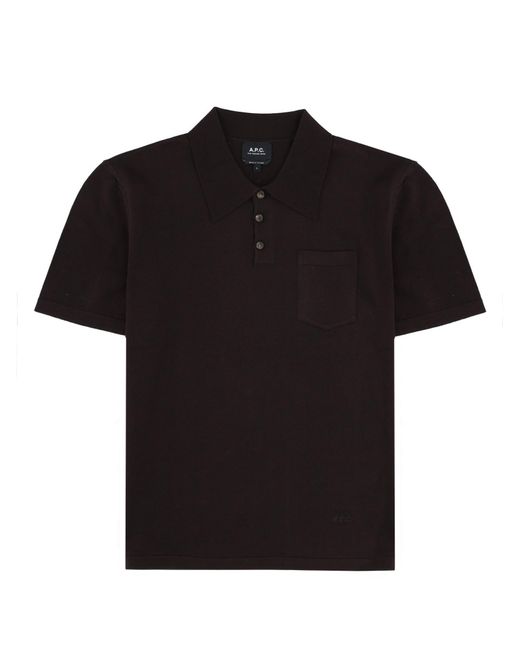 A.P.C. Black Dark Logo Polo for men