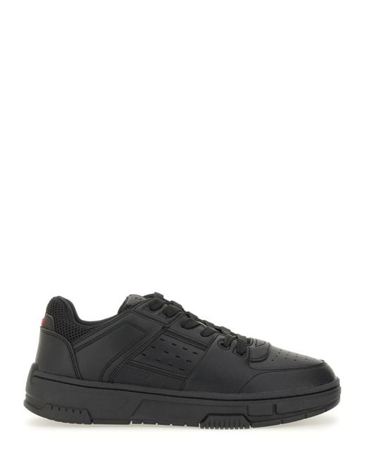 HUGO Black Sneaker With Mesh Details for men