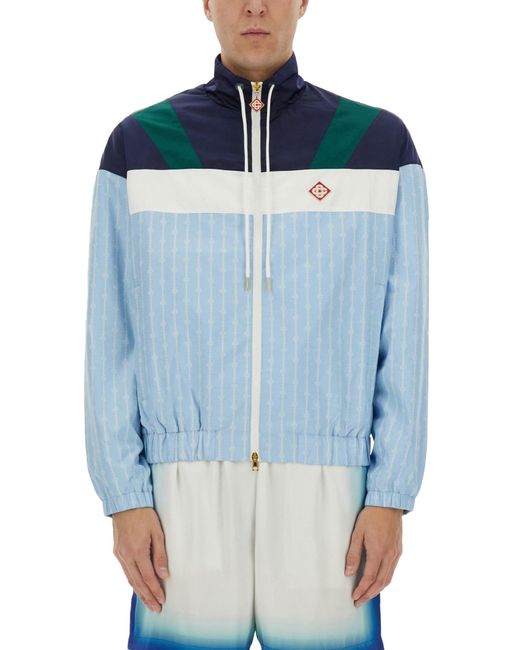 Casablanca Blue Pinstripe Laurel" Track Jacket for men