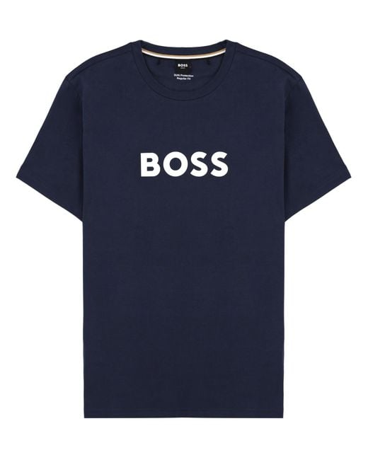 Boss Blue T-Shirt Con Logo for men