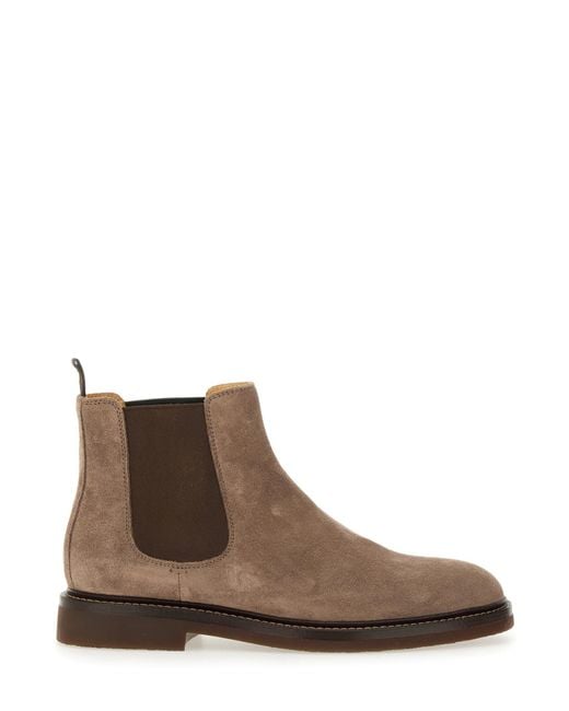 Brunello Cucinelli Brown Suede Chelsea Boot for men