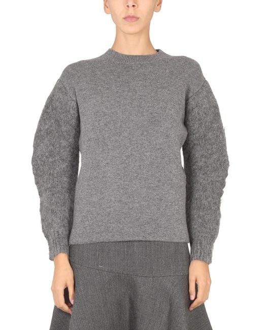 Jil Sander Gray Textured Knit Sweater