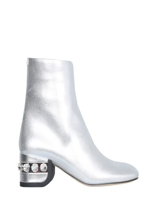 Nicholas Kirkwood White 55jj Metallic Leather Crystal Boots